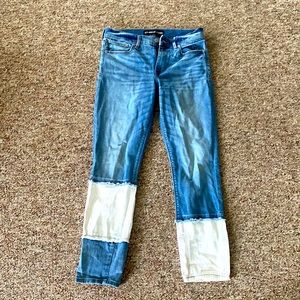 Express 2 toned skinny mid rise jeans